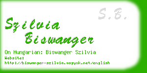 szilvia biswanger business card